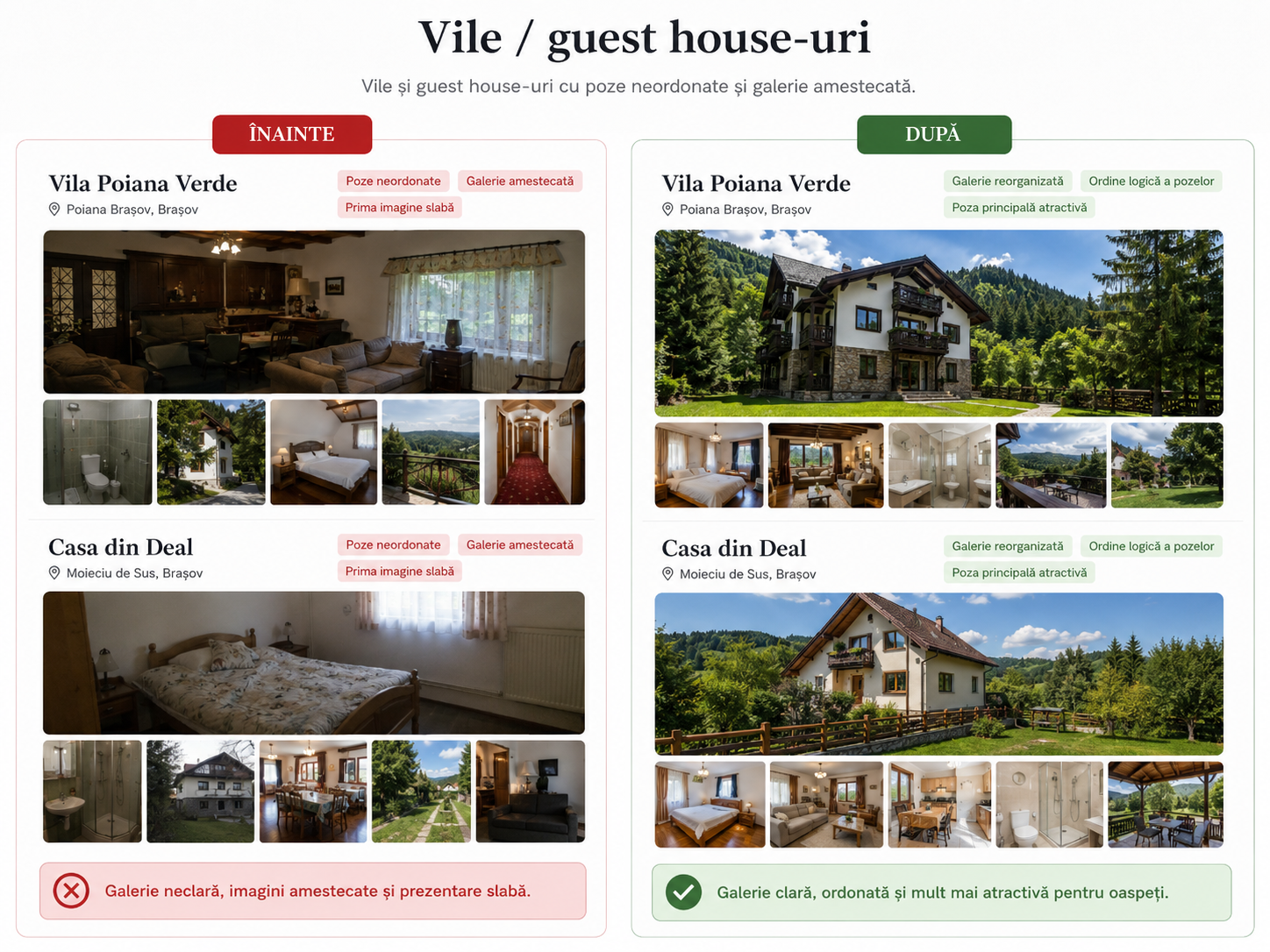 Înainte și după — Vile / guest house-uri