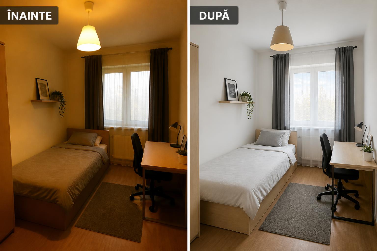 Înainte și după — Camere de închiriat